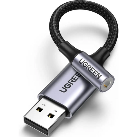 UGREEN USB to 3.5mm Audio Jack A Sound Card Adapter Support Mic TRRS Headphone DAC Chip Aux Nylon Braided Cable