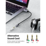 UGREEN USB to 3.5mm Audio Jack A Sound Card Adapter Support Mic TRRS Headphone DAC Chip Aux Nylon Braided Cable