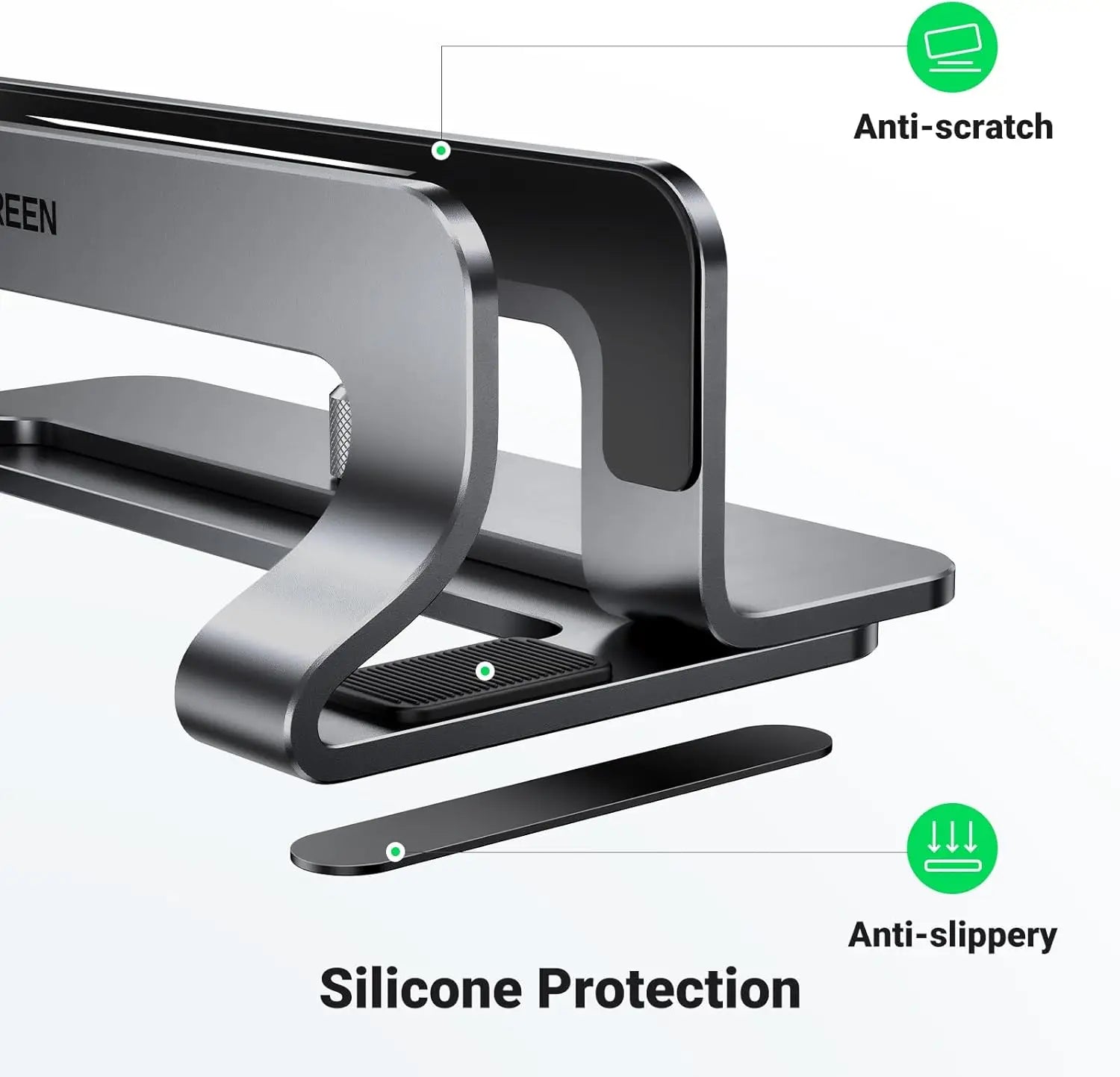 UGREEN Vertical Laptop Stand Holder for Desk Adjustable Aluminum Dock Compatible with MacBook Surface Book Chromebook