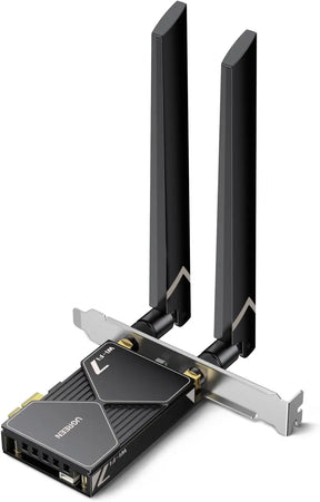 UGREEN WiFi 7 BE6500 PCIe Card Bluetooth 5.4 IEEE 802.11ax/be 6G/5G/2.4G Tri Band MLO Technology Flexible Dual 6dBi