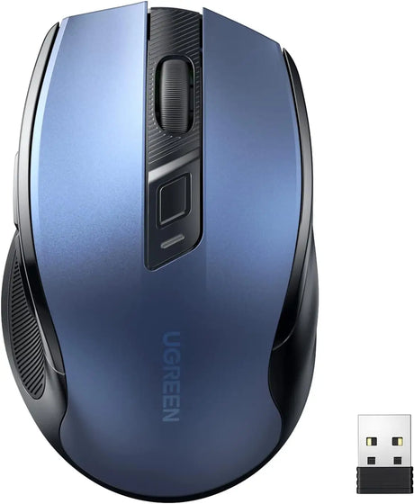 UGREEN Wireless Ergonomic Mouse 4000 DPI 6 Buttons 2.4G USB Cordless Silent Mice with Nano Receiver for Laptop Computer