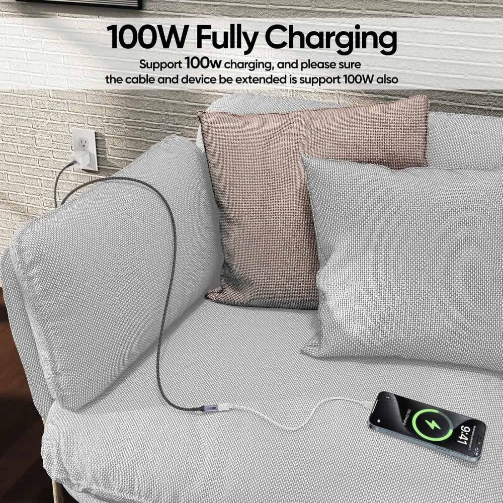 USB C Extension Cable 20ft Upgraded USBC Extender 100W Charging