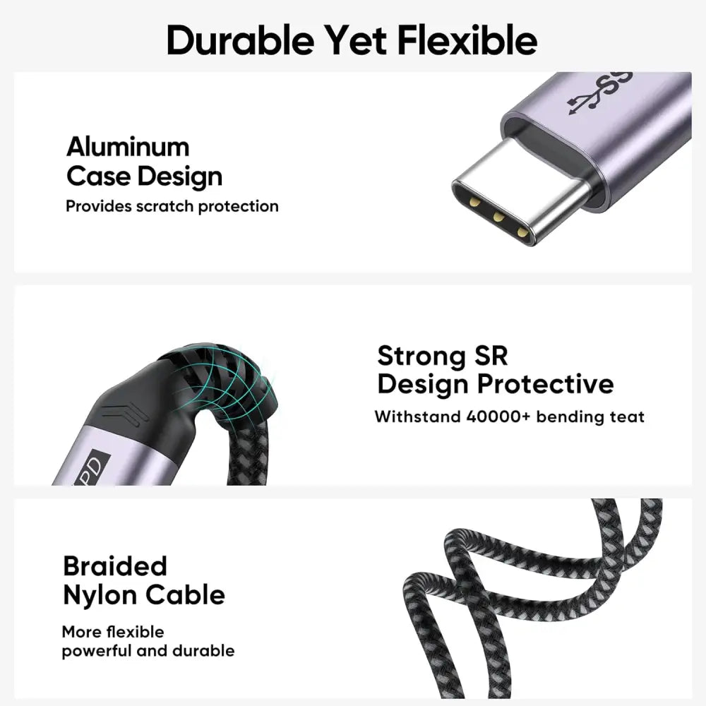 USB C Extension Cable 20ft Upgraded USBC Extender 100W Charging