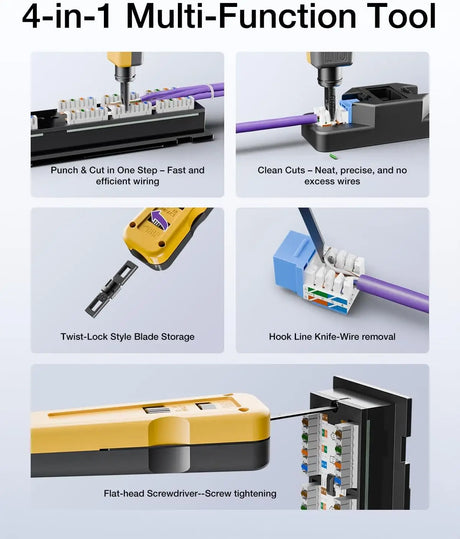 VCELINK Punch Down Tool with 110 and 66 Blades Network Wire Impact Kit Keystone Terminal Insertion Tools