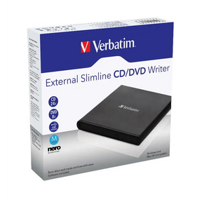 Verbatim External Slimline DVD / CD Writer Burner Reader Player Ultra Portable for Notebooks Nero Software USB Powered