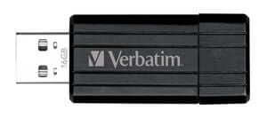 Verbatim Store’n’Go Pinstripe USB 2.0 Drive 16GB Slim Retractable Design 2 Years Limited Warranty (Black)
