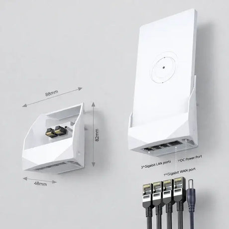 Wall Dock for Starlink Router Mini - Mountable 3 LAN Outputs & 1 WAN Input