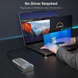 WAVLINK 40Gbps PCIe NVMe SSD Enclosure USB4 External M.2 for B + M/M-Key 2280 Size Tool-Free Installation Compatible