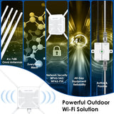 WAVLINK AC1200 Outdoor WiFi Extender Long Range Dual-Band Access Point/Repeater/Router with 4x7dBi Omni Antennas PoE