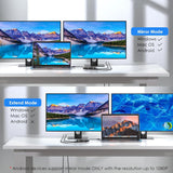 WAVLINK DisplayLink USB 3.0 or C to DisplayPort HDMI Adapter Dual 5K/4K@60Hz 4IN1 Monitor Hub for Dell HP Surface