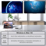 WAVLINK DisplayLink USB 3.0 or C to DisplayPort HDMI Adapter Dual 5K/4K@60Hz 4IN1 Monitor Hub for Dell HP Surface