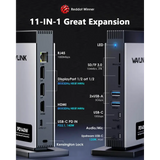 WAVLINK Laptop Docking Station 3 Monitors(Max Resolution: Single 8K or Triple 4K) 11-in-1 USB C with 125W PD3.1