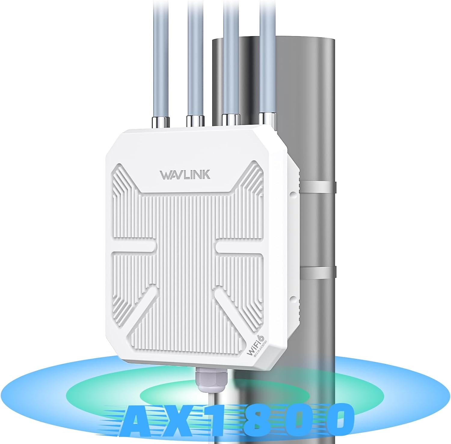 WAVLINK Wi-Fi 6 Outdoor Mesh Router/AP/Repeater AX1800 Dual Band 2.4G + 5G Long Range WiFi Extender with PoE/4x8dBi