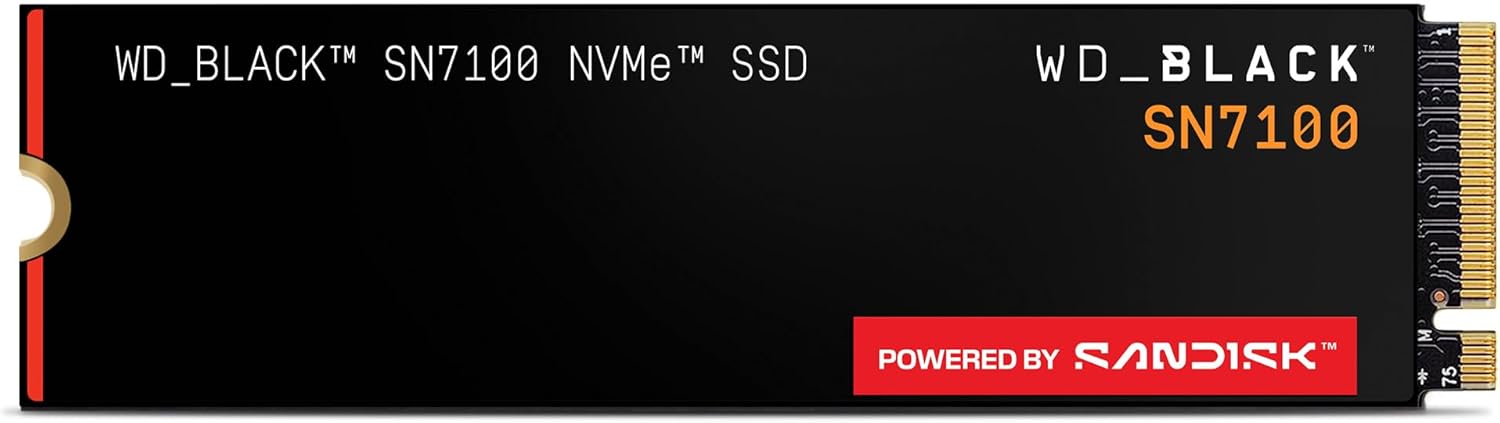 WD_BLACK 4TB SN7100 NVMe Internal Gaming SSD Solid State Drive - Gen4 PCIe M.2 2280 Up to 7,000 MB/s - WDS400T4X0E