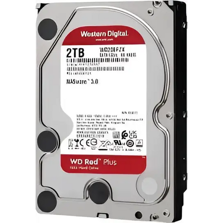 Western Digital 2TB WD Red Plus NAS Hard Drive 3.5-Inch -Transfer Rate up to 215MB/s -5640 RPM -Cache Size 512MB