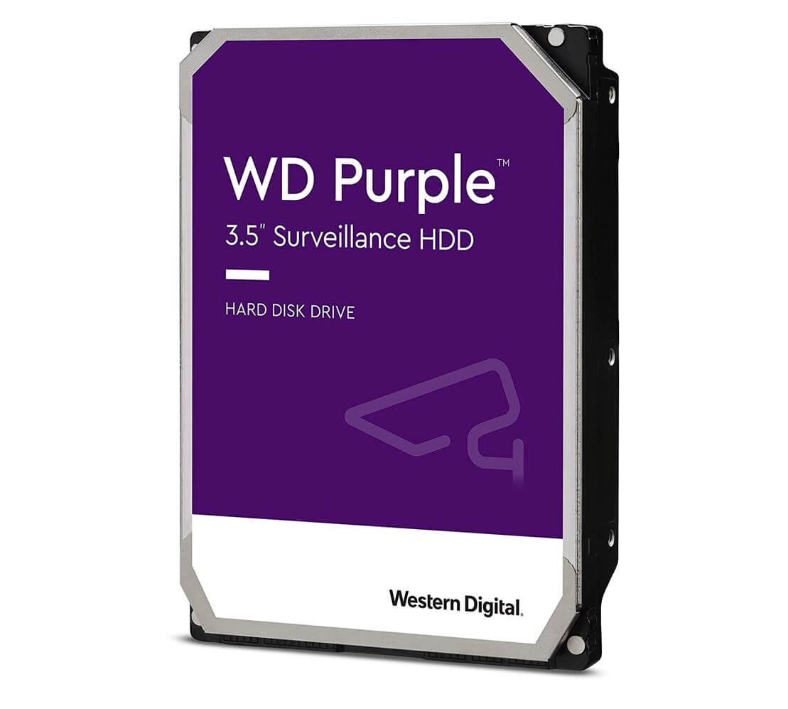 Western Digital WD Purple 1TB 3.5’’ Surveillance HDD 5400RPM 64MB SATA3 110MB/s 180TBW 24x7 64 Cameras AV NVR DVR