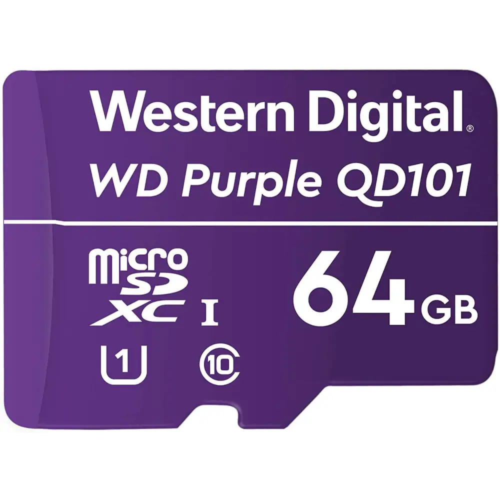 Western Digital WD Purple 64GB MicroSDXC Card 24/7 -25°C to 85°C Weather & Humidity Resistant Surveillance IP Camera