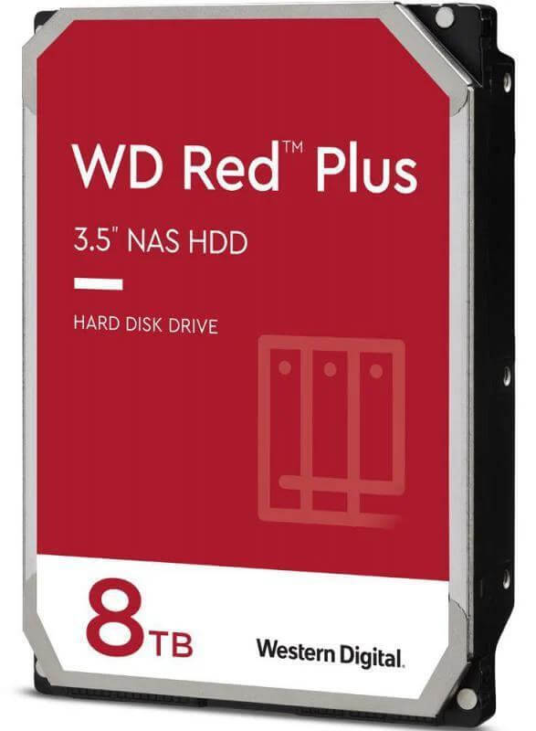 Western Digital WD Red Plus 8TB 3.5" NAS HDD SATA WD80EFPX 215MB/s 5640 RPM 256MB Cache 3-Year Limited Warranty