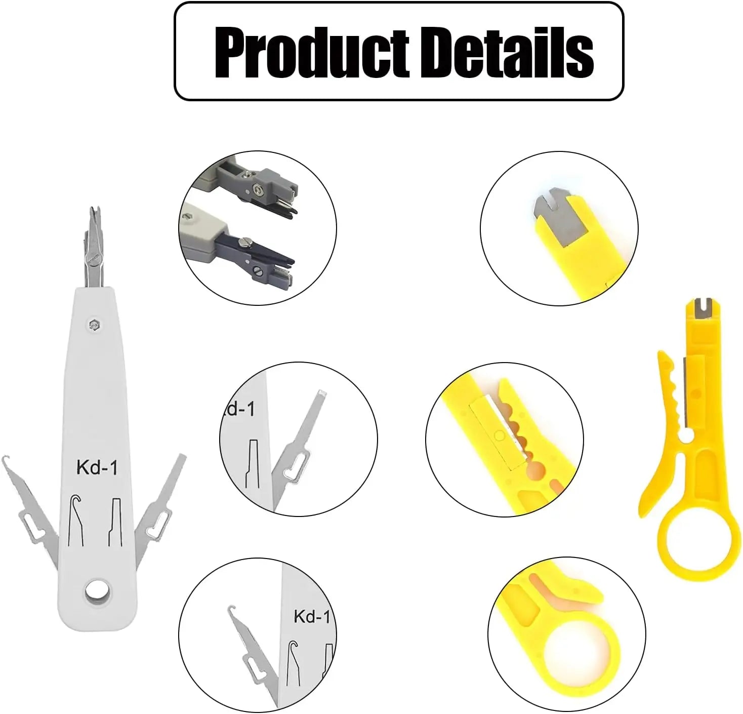 Wire Pliers Punch Down Tool Ethernet KroneTool for RJ45 Socket Cat5/Cat6/Cat7 & Telephone Cable Impact IDC Data
