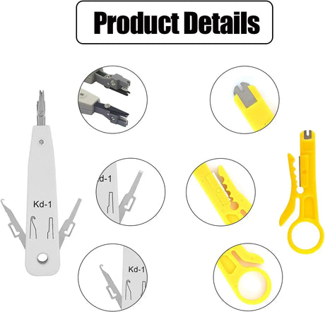 Wire Pliers Punch Down Tool Ethernet KroneTool for RJ45 Socket Cat5/Cat6/Cat7 & Telephone Cable Impact IDC Data