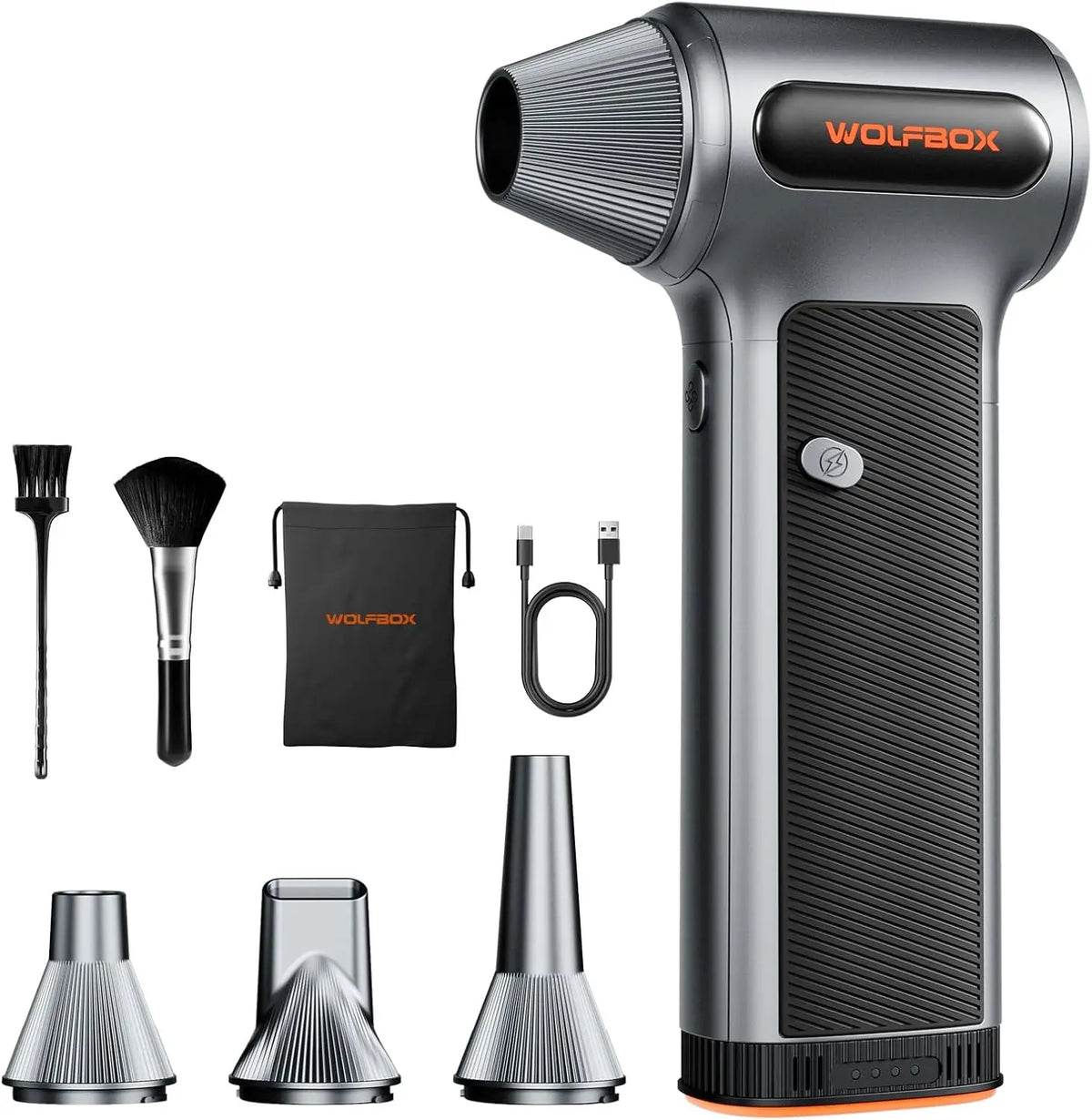 WOLFBOX MF200 Compressed Air Duster with Removable Battery Super Power Cordless Blower - 3-Speed Adjustable Long Life