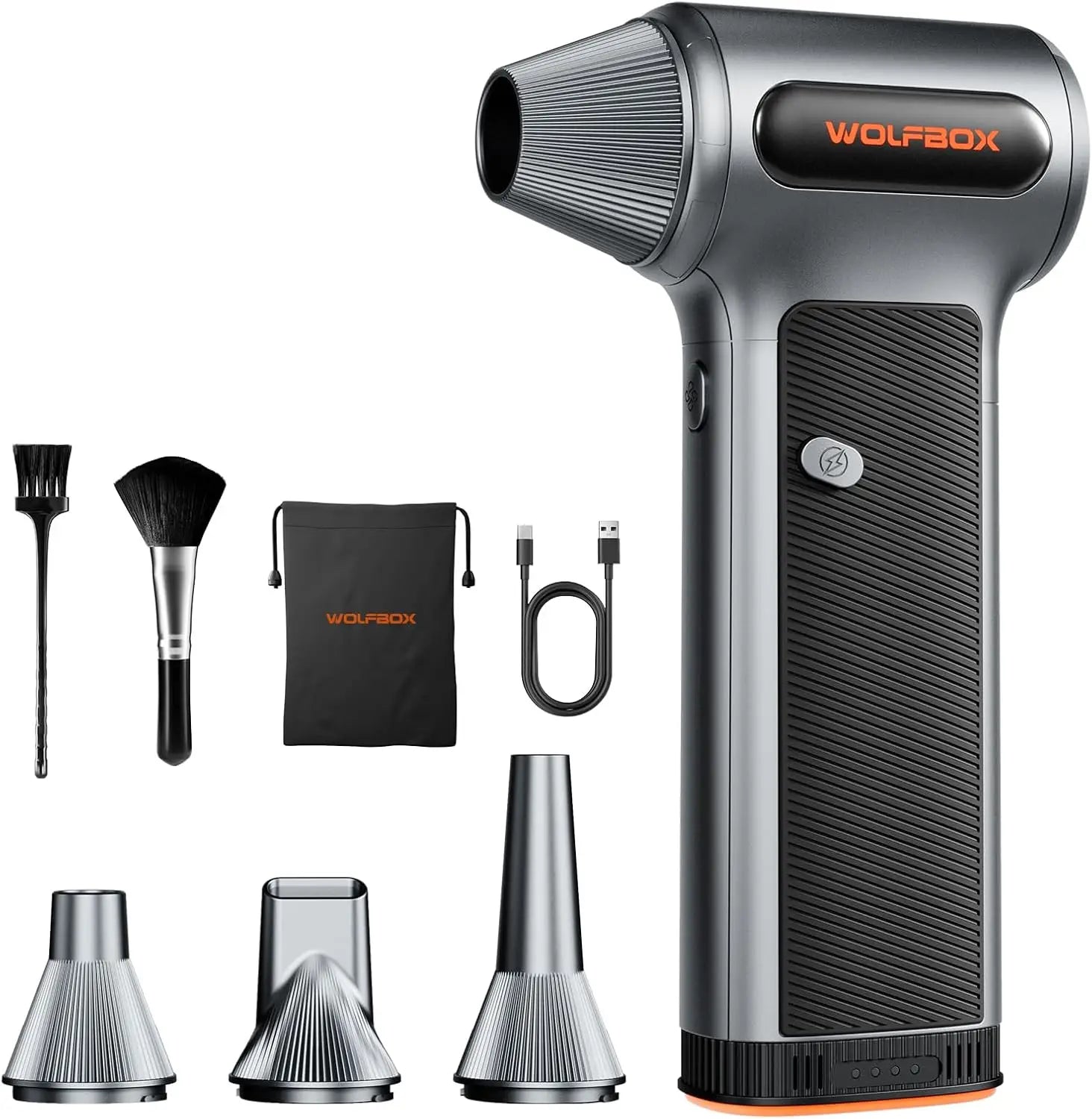 WOLFBOX MF200 Compressed Air Duster with Removable Battery Super Power Cordless Blower - 3-Speed Adjustable Long Life