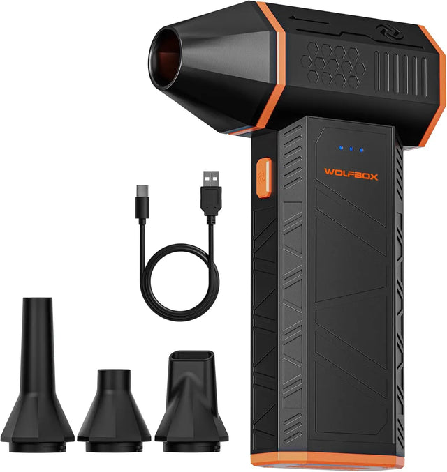 WOLFBOX MF50 Electric Air Duster-110000RPM Super Power Cordless Duster 3-Gear Adjustable Mini Blower with Rechargeable