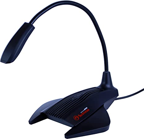 Marvo Mic-01 USB RGB Backlit Gaming Desktop Microphone With Flexible Neck Plug and Play