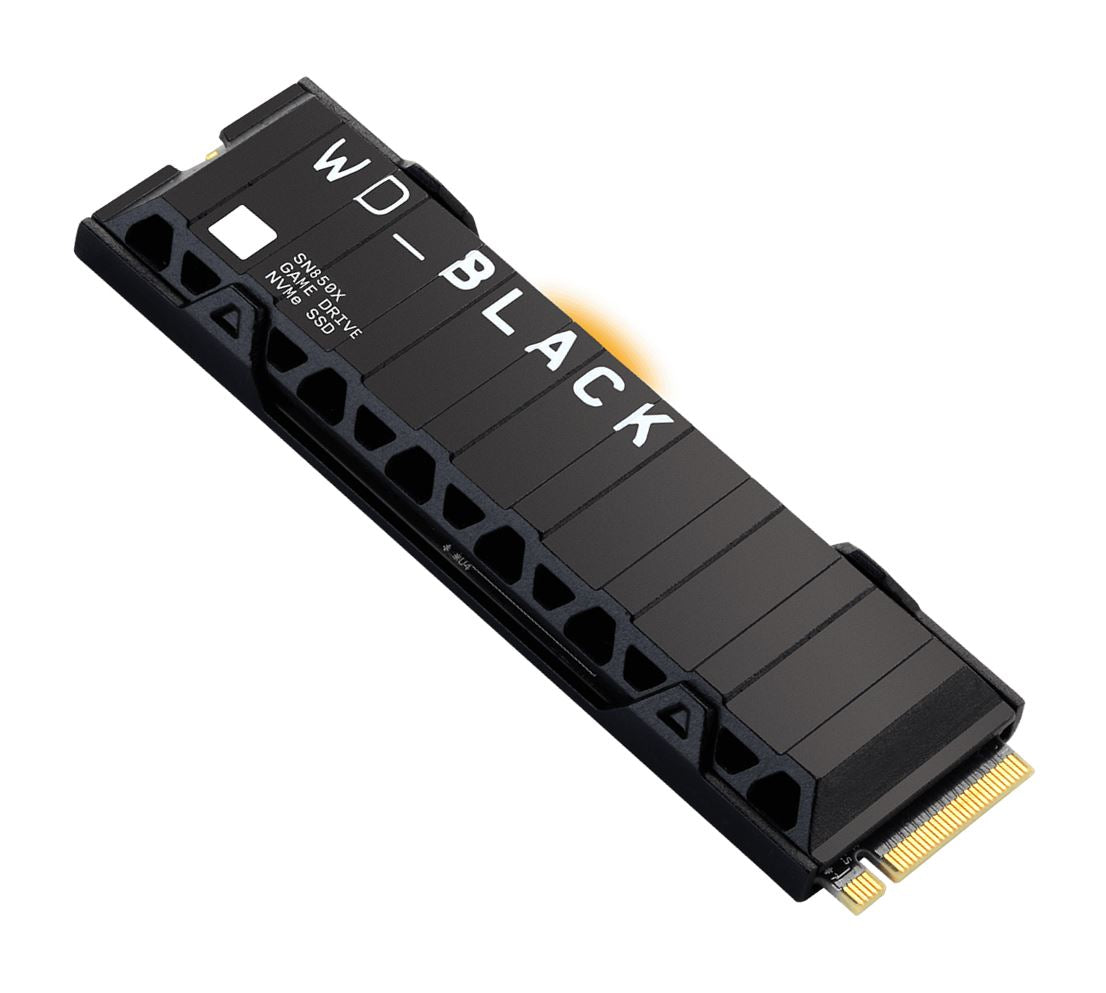 Western Digital WD Black SN850X 1TB Gen4 NVMe SSD Heatsink for PS5 - 7300MB/s 6300MB/s R/W 600TBW 1100K/800K IOPS 1.75M Hrs MTBF 5yrs