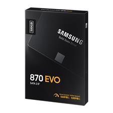 SAMSUNG 870 EVO 500GB SSD, 3D V-NAND, SATA III 6GB/S, R/W(MAX) 560MB/S/530MB/S, 98K/88K IOPS, 2.5".MZ-77E500BW SOLID STATE DRIVE