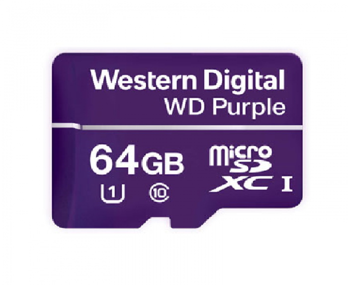 WD PURPLE 64 GB MICROSDXC; STORAGE CAPACITY:64 GB CAMERA, LAPTOP, MOBILE