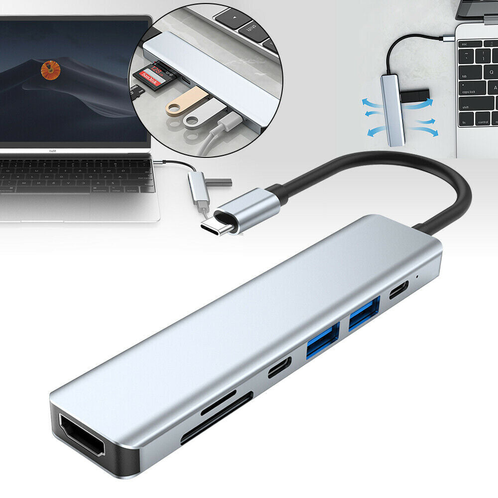 USB-C TYPE C HUB HD OUTPUT 4K HDMI USB 3.0 ADAPTER HUB FOR MACBOOK PRO