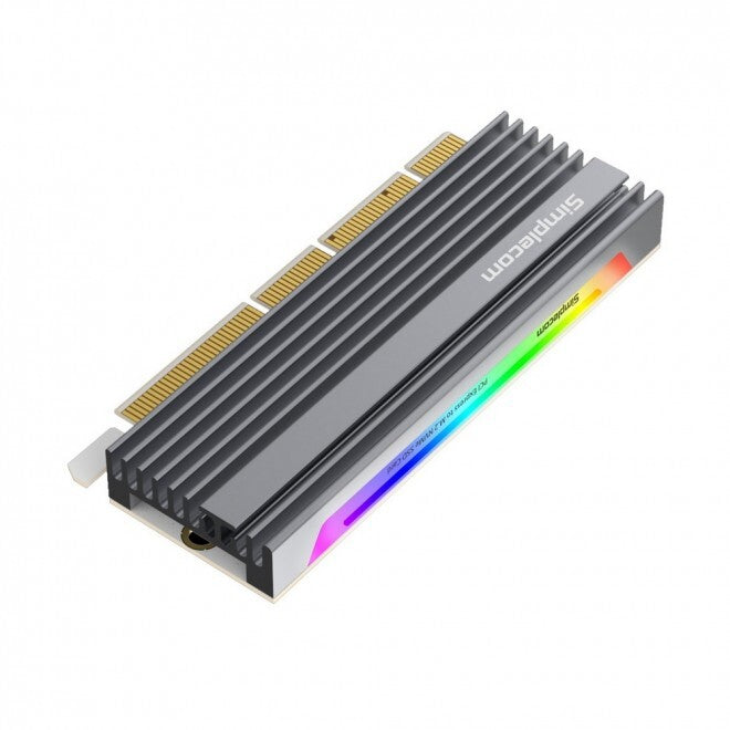 SIMPLECOM EC415 NVME M.2 SSD TO PCIE X4 X8 X16 RGB EXPANSION CARD WITH ALUMINIUM HEAT SINK