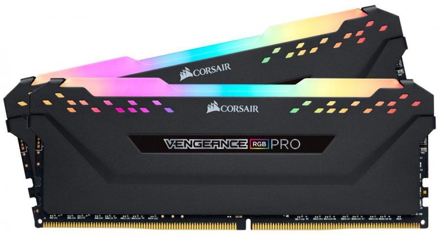 CORSAIR VENGEANCE RGB PRO 32GB (2X16GB), PC4-25600 (3200MHZ) DDR4, 18-22-22-42, XMP2.0, 1.35V, AMD RYZEN, DUAL CHANNEL KIT, BLACK