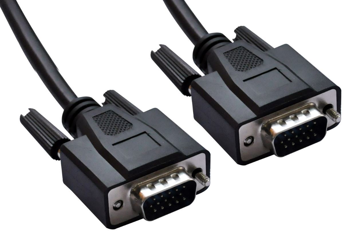 VGA MONITOR CABLE 2M 15PIN MALE TO MALE WITH FILTER FOR PROJECTOR LAPTOP COMPUTER MONITOR UL APPROVED