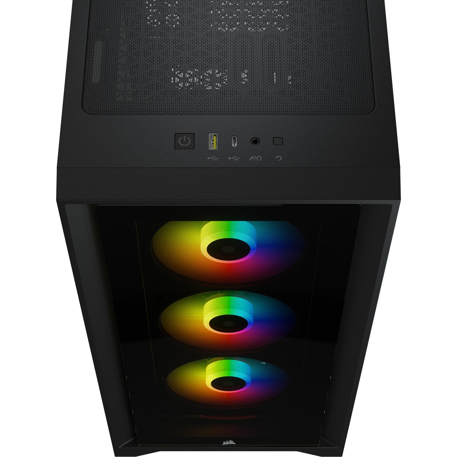 Corsair iCUE 4000D RGB Airflow Mesh Front Panel Mid-Tower. Black. 3x AF120 RGB Elite Fans, Node Pro Controller - Gaming Case