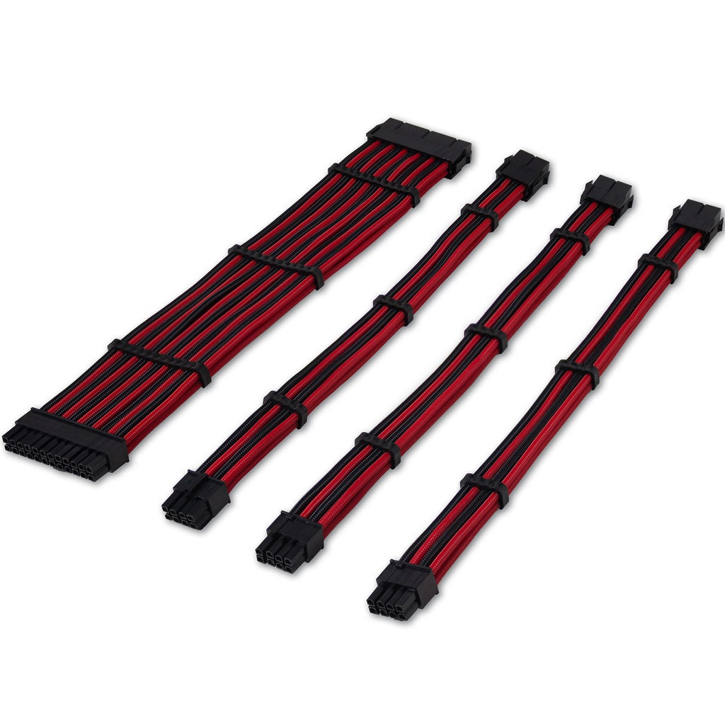 Tecware Flex Sleeved Extension Cables Set Black/red TWAC-FLEXBKRD