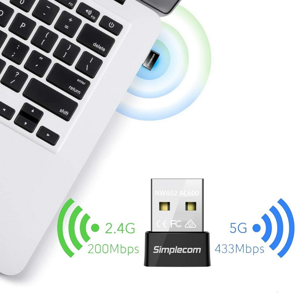 Simplecom NW602 AC600 Dual-band Nano USB Wifi Adapter