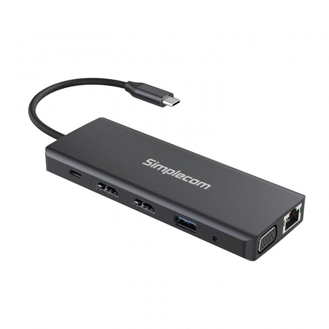 Simplecom CHN612 USB-c 12-in-1 Multiport Docking Station Dual HDMI & VGA Triple Display Gigabit LAN