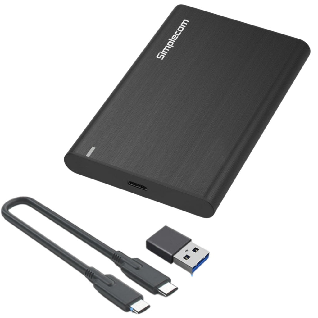 Simplecom SE221-bk Aluminum 2.5'' SATA HDD/SSD to USB-c 3.1 Enclosure